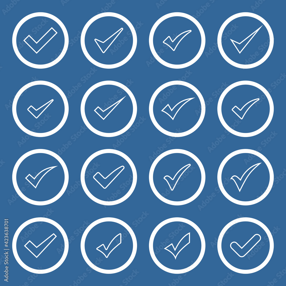 check mark icon set vector sign symbol check mark icon set vector sign symbol