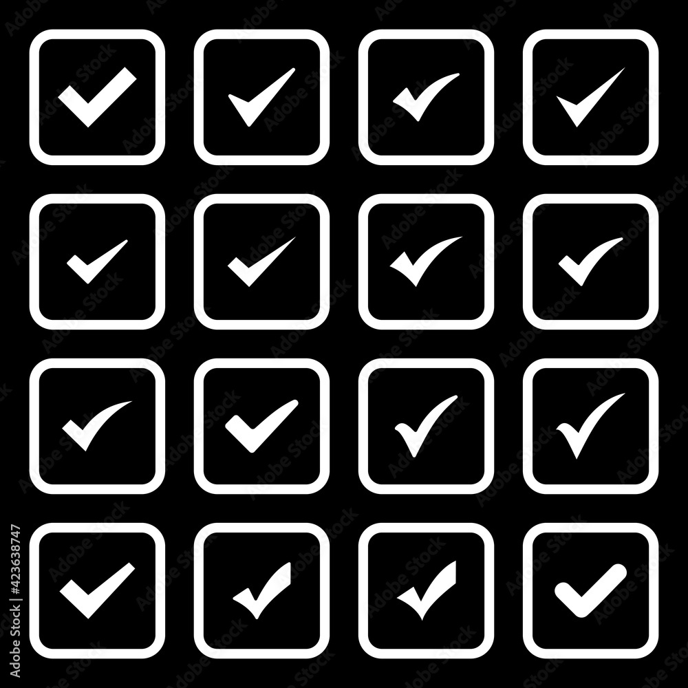 check mark icon set vector sign symbol check mark icon set vector sign symbol