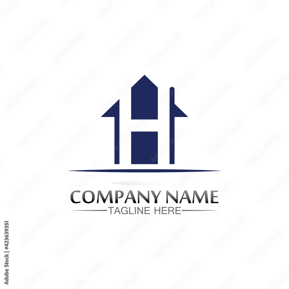 Building home logo, house logo, architecture, icon, residence and city, town, design and window, estate, business logo, vector home