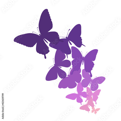 background with a border of butterflies flying