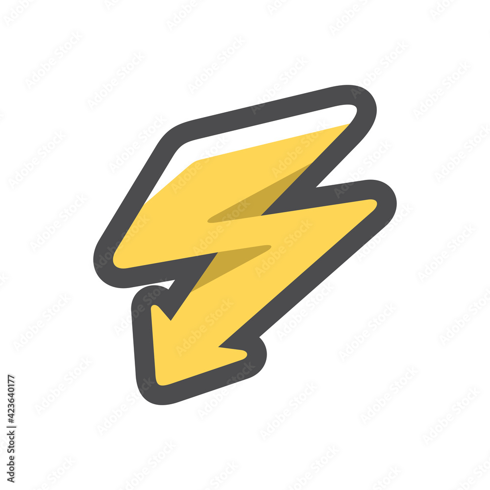 Yellow Electric Lightning Vector icon Cartoon illustration Yellow Electric Lightning Vector icon Cartoon illustration