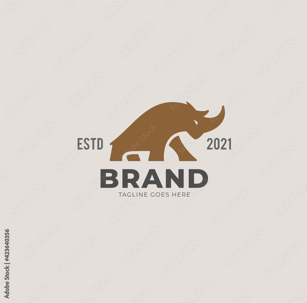 Rhino logo, simple and modern, Perfect for strong, masculine and confident businesses in menswear, heavy equipment, sports, automotive and related businesses Rhino logo, simple and modern, Perfect for strong, masculine and confident businesses in menswear, heavy equipment, sports, automotive and related businesses