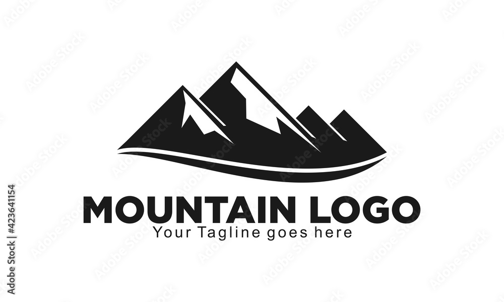 Elegant mountain vector logo