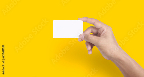 Hand holding virtual card with your