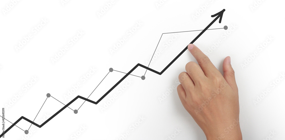 Hand touching graphs of financial indicator accounting market economy analysis chart Hand touching graphs of financial indicator accounting market economy analysis chart