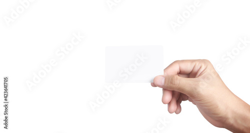 Hand holding  virtual card with your