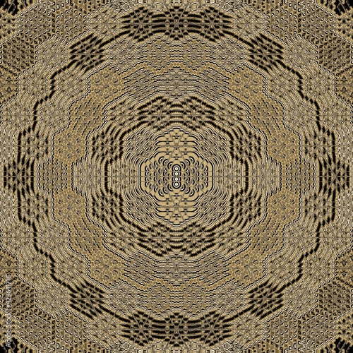 Repeated pattern design for Moroccan textile print. Turkish fashion for floor tiles and carpet. Pattern for background design. Arabesque ethnic texture. Geometric stripe ornament cover photo