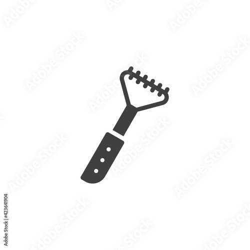 Grill cleaning tool vector icon