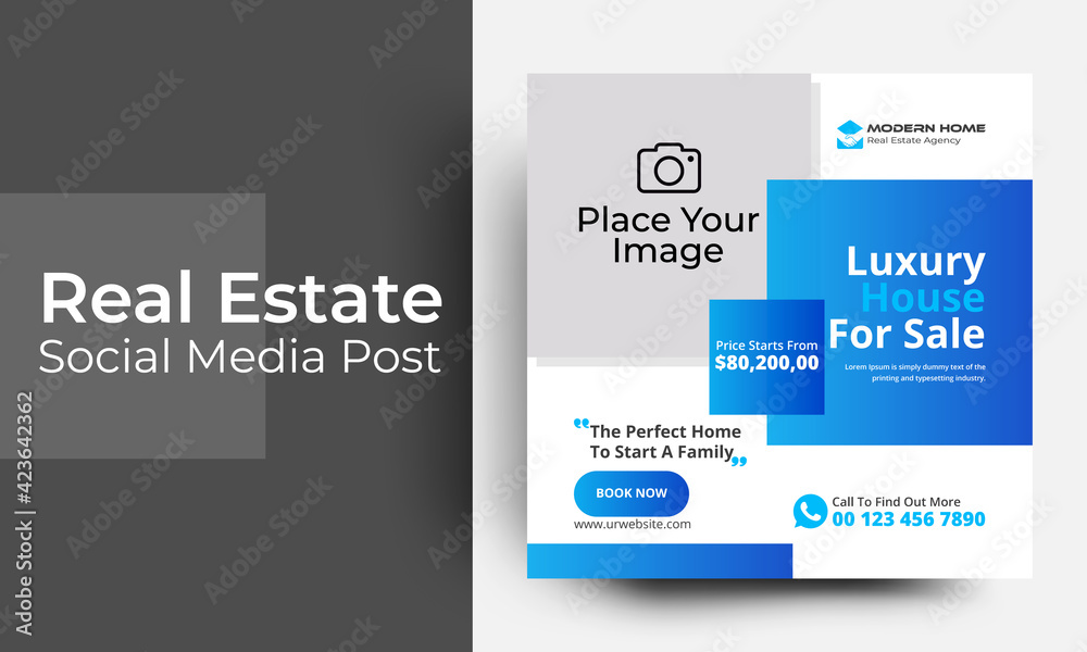 Real estate social media post design modern home sale Real estate social media post design modern home sale