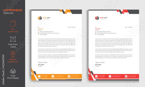 Corporate Modern Leterhead Design Template 