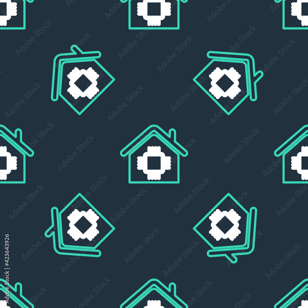 Line Smart home icon isolated seamless pattern on black background. Remote control. Vector Line Smart home icon isolated seamless pattern on black background. Remote control. Vector