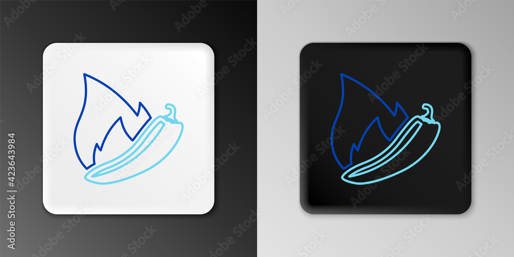 Line Hot chili pepper pod icon isolated on grey background. Design for grocery, culinary products, seasoning and spice package, cooking book. Colorful outline concept. Vector