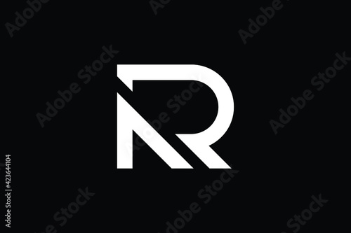RM logo letter design on luxury background. MR logo monogram initials letter concept. RM icon logo design. MR elegant and Professional letter icon design on black background. R M MR RM