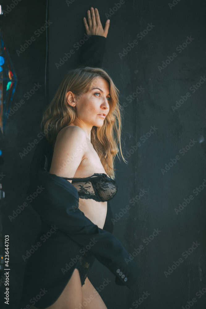Beautiful girl in the studio. Boudoir photo session