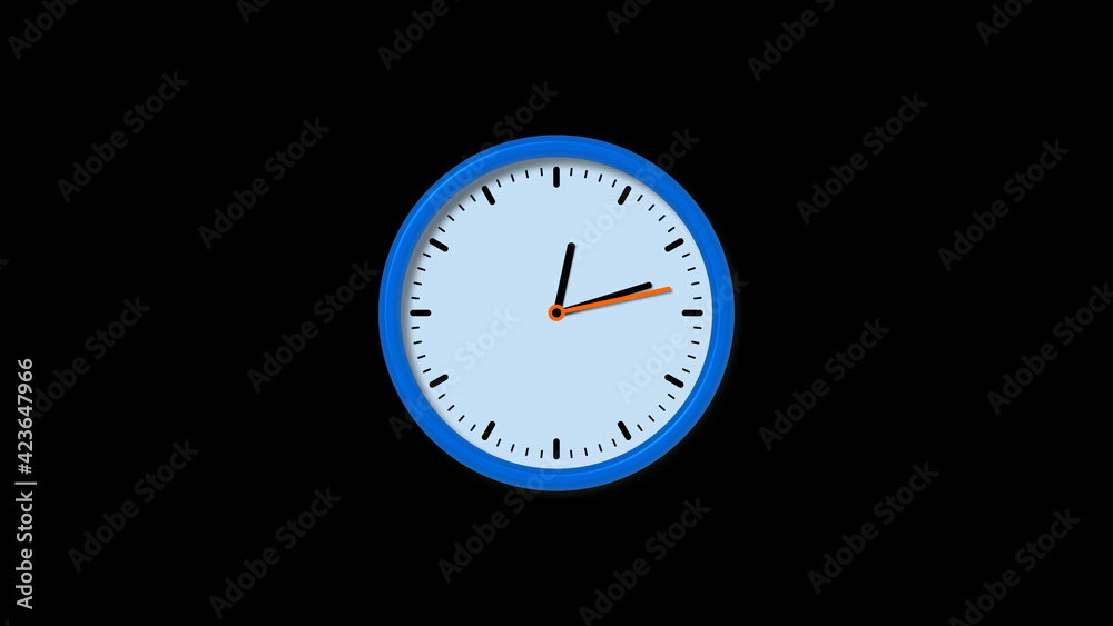 New blue clock isolated on black background, Circle clock isolated New blue clock isolated on black background, Circle clock isolated