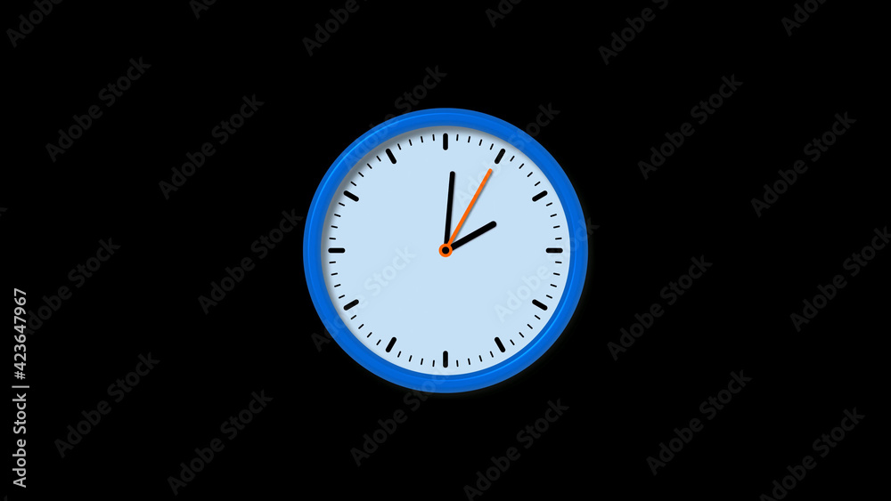 New blue clock isolated on black background, Circle clock isolated New blue clock isolated on black background, Circle clock isolated