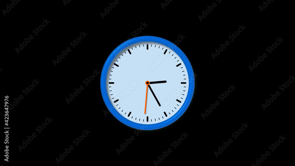 New blue clock isolated on black background, Circle clock isolated New blue clock isolated on black background, Circle clock isolated