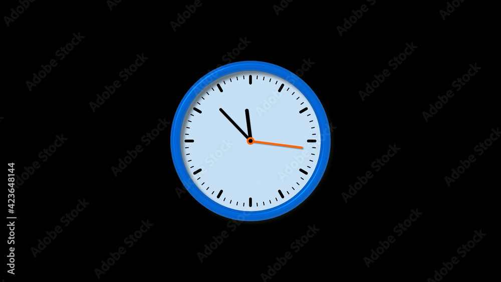 New blue clock isolated on black background, Circle clock isolated New blue clock isolated on black background, Circle clock isolated