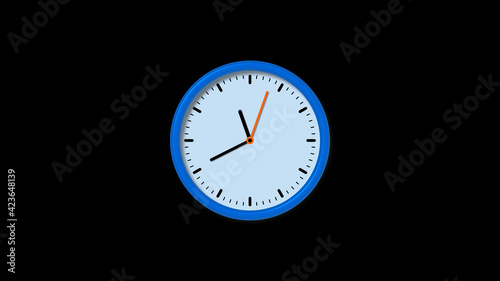 Wallpaper Mural New blue clock isolated on black background, Circle clock isolated Torontodigital.ca