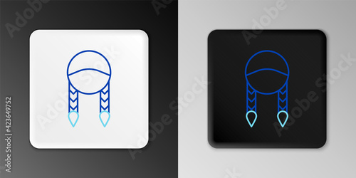 Line Braid icon isolated on grey background. Colorful outline concept. Vector