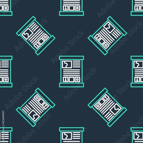 Line Game guide icon isolated seamless pattern on black background. User manual, instruction, guidebook, handbook. Vector
