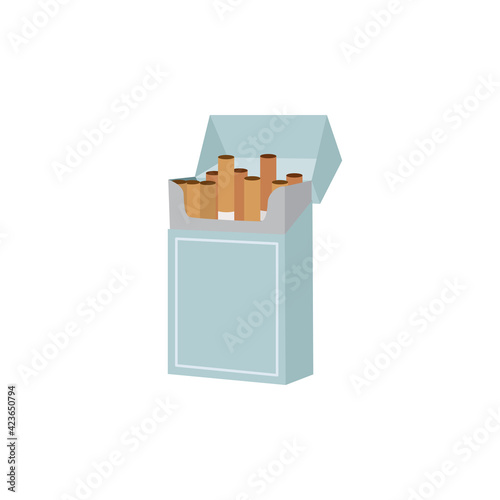 Pack full of cigarettes with filter, blank box for advertising of tobacco.