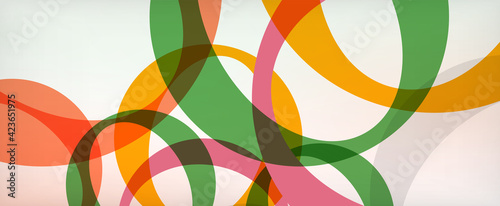 Ring geometric shapes, o letter repetition wallpaper. Abstract background for business or technology presentations, internet posters or web brochure covers