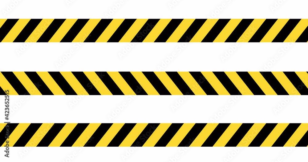 Animation of baricade tape or warning tapes. The concept of an ...