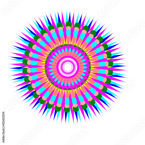 This is image of Colorful Mandala vector drawing.