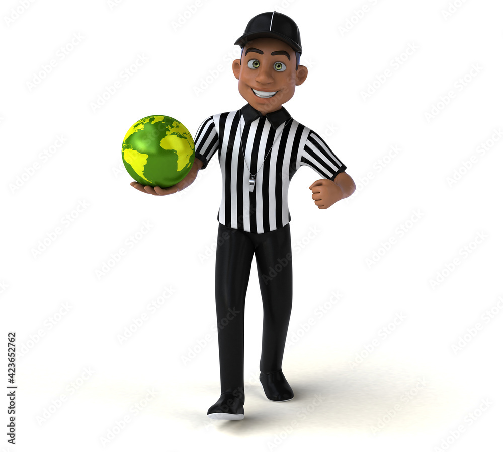 Fun 3D Illustration of an american Referee Fun 3D Illustration of an american Referee