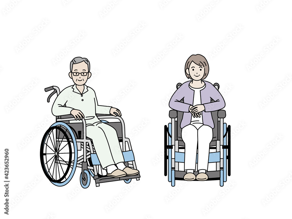 車いす 車椅子に座る 年配の男女 患者 シニア 高齢者 イラスト素材 Stock Vector Adobe Stock 車いす 車椅子に座る 年配の男女 患者 シニア 高齢者 イラスト素材 Stock Vector Adobe Stock