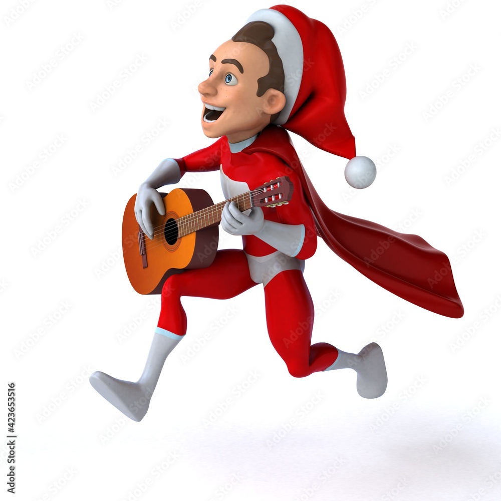 Fun 3D illustration of a fun super santa claus Fun 3D illustration of a fun super santa claus