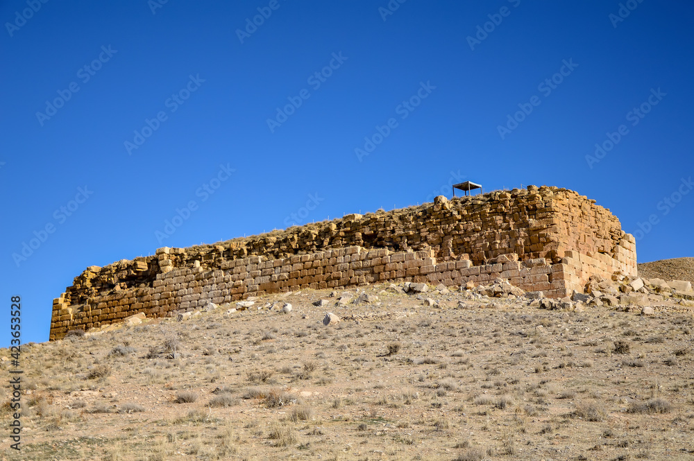 Tall-e Takht, the Pasargadae citadel at the UNESCO world heritage site Pasargadae in Iran
