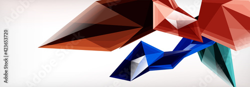 Vector 3d triangles and pyramids abstract background for business or technology presentations  internet posters or web brochure covers