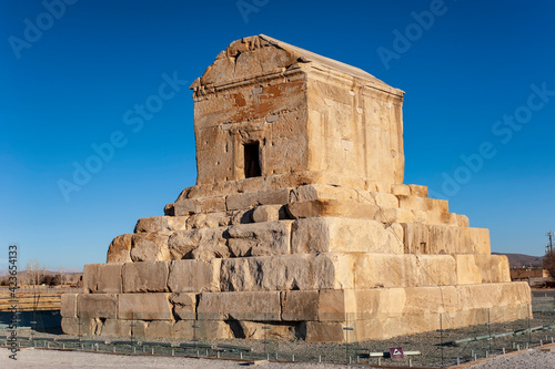 Tomb of King Cyrus the Great, the founder of the first Persian empire, located in Pasargadae near Shiraz, Iran