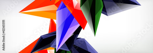 Vector 3d triangles and pyramids abstract background for business or technology presentations, internet posters or web brochure covers
