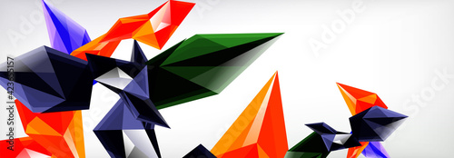 Vector 3d triangles and pyramids abstract background for business or technology presentations, internet posters or web brochure covers