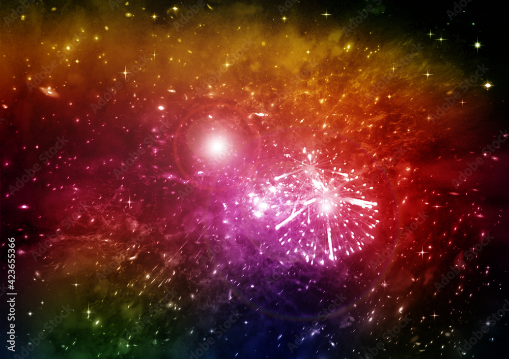 Fototapeta premium galaxy in a free space. 3D rendering