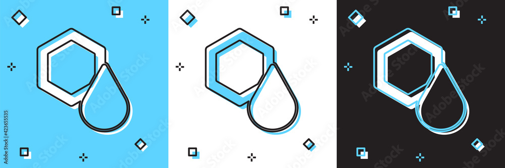 Set Honeycomb icon isolated on blue and white, black background. Honey cells symbol. Sweet natural food. Vector Set Honeycomb icon isolated on blue and white, black background. Honey cells symbol. Sweet natural food. Vector