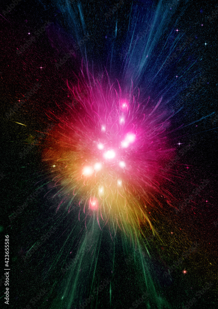 Fototapeta premium galaxy in a free space. 3D rendering