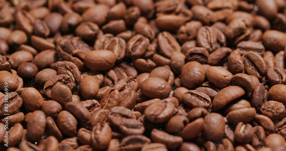 Pile of the Roasted coffee bean