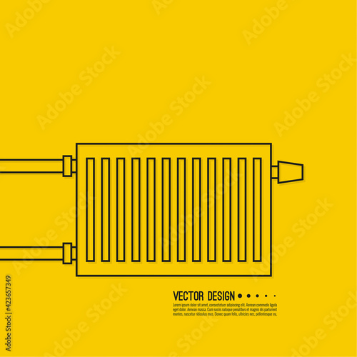 Vector background with heating radiator