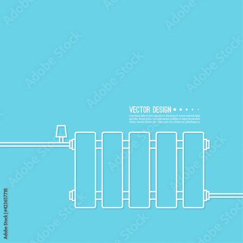 Vector background with heating radiator