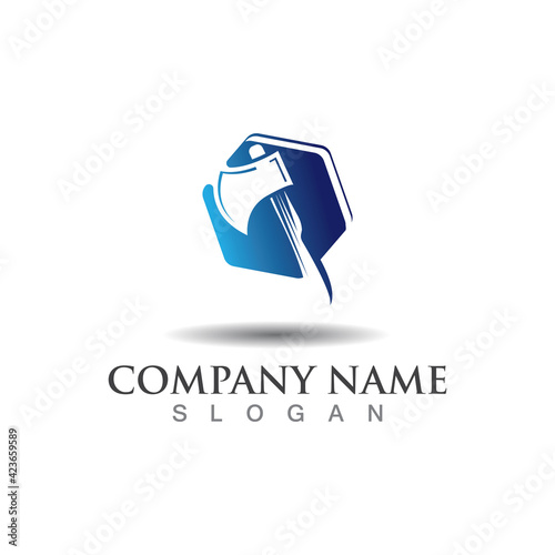 Axe logo icon design template elements, equipment symbol vector template sign