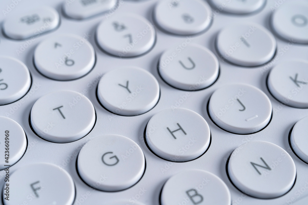 Close up of a white computer keyboard Close up of a white computer keyboard