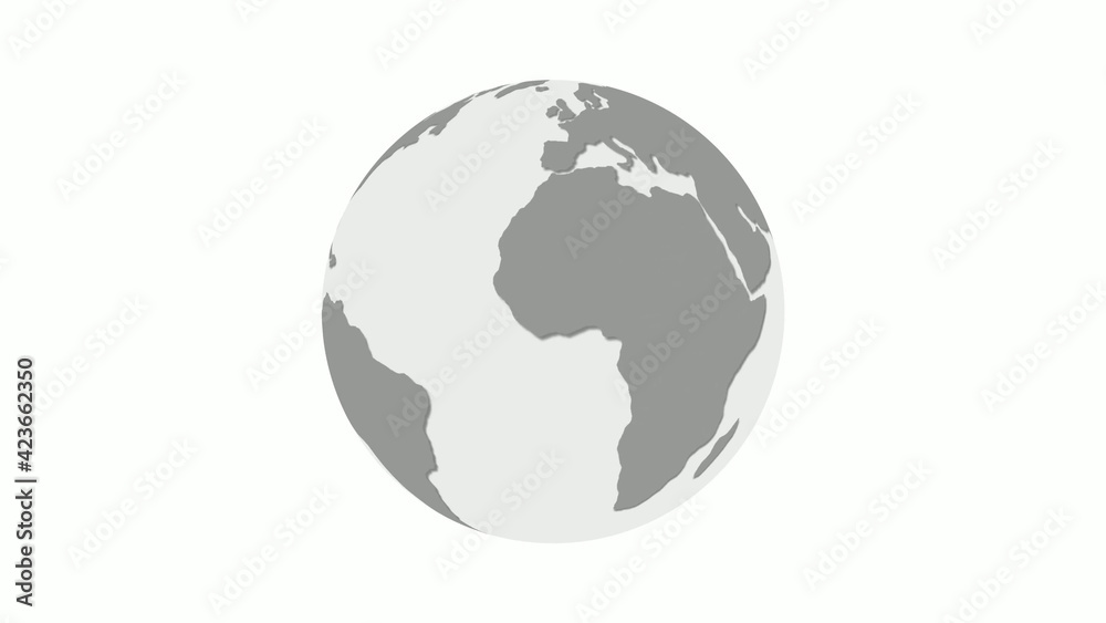 New gray color 3d planet icon on white background