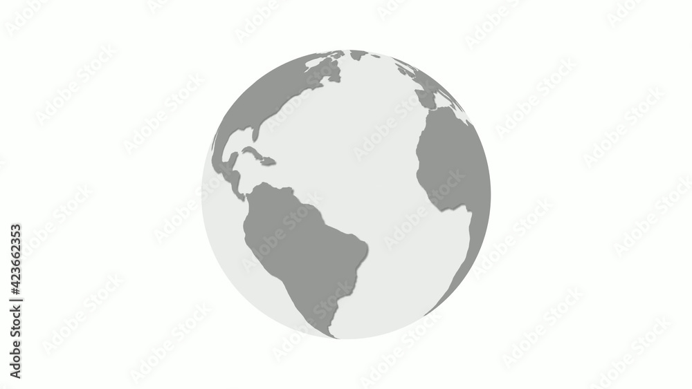 New gray color 3d planet icon on white background New gray color 3d planet icon on white background