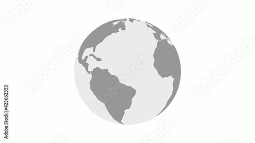 New gray color 3d planet icon on white background