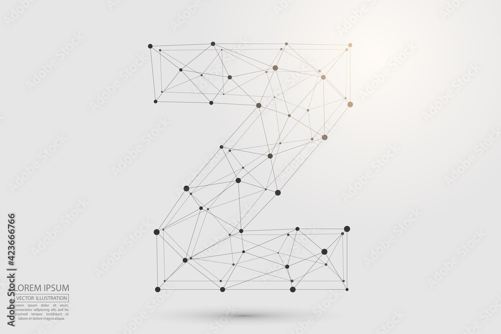 Abstract letters font is composed of three-dimensional triangles, lines, dots and spider webs of connections. Vector illustration eps 10. Abstract letters font is composed of three-dimensional triangles, lines, dots and spider webs of connections. Vector illustration eps 10.