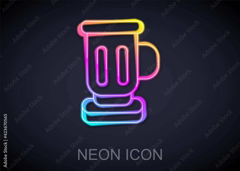 Glowing neon line Medieval goblet icon isolated on black background. Vector Glowing neon line Medieval goblet icon isolated on black background. Vector